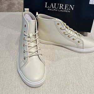 LAUREN RALPH LAUREN size 10 women's 
Jinger Leather High Top Trainers NEW $110